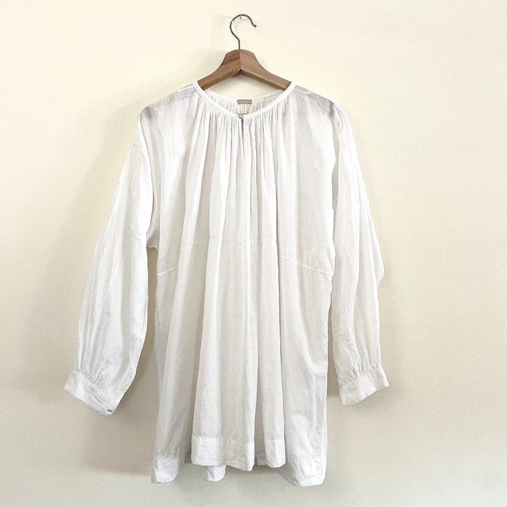 Makie Clothier Gathered Shirt Cotton woven windowpane OS